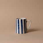 Hand-Painted Stripe Mug mug Creative Co-op (DYA) Cobalt Stripe