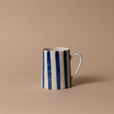 Hand-Painted Stripe Mug mug Creative Co-op (DYA) Cobalt Stripe