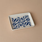 Blue Floral Stoneware Dish dish Creative Co-op (DYA)