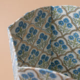 Floral Block Print Waste Basket