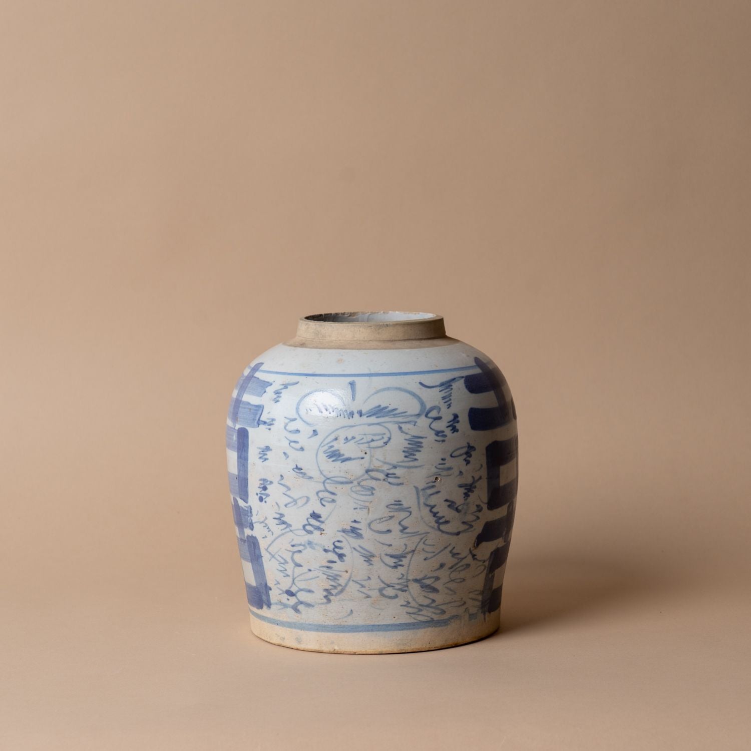 Vintage Blue Floral Ginger Jar 0-a-VINTAGE-pot Hauer Market