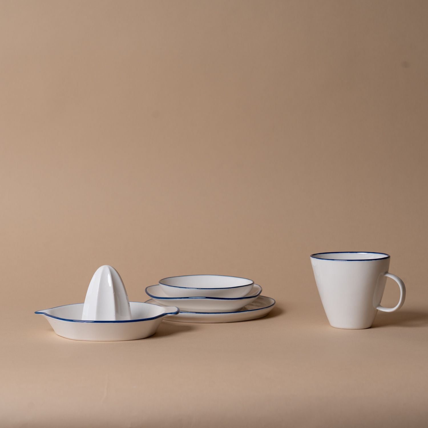Organic Blue Edge Mini Appetizer Plate plate Tranquillo (DYA)