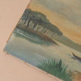 Antique French Landscape Canvas VINTAGE - artwork Rug and Weave