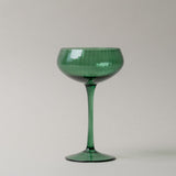Fluted Stemmed Coupe Glass coupe glass Creative Co-op (DYA) Green
