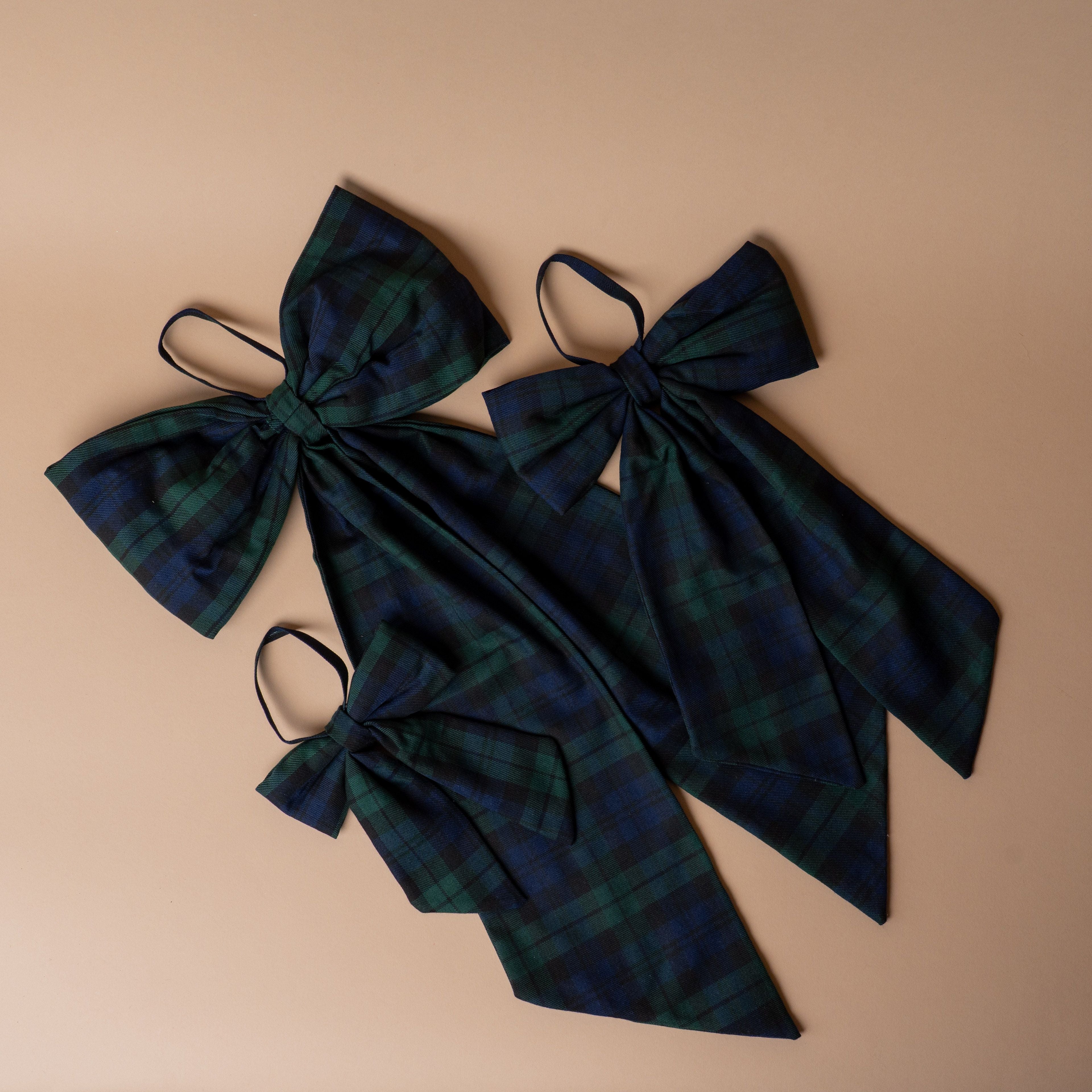 Green Plaid Bow