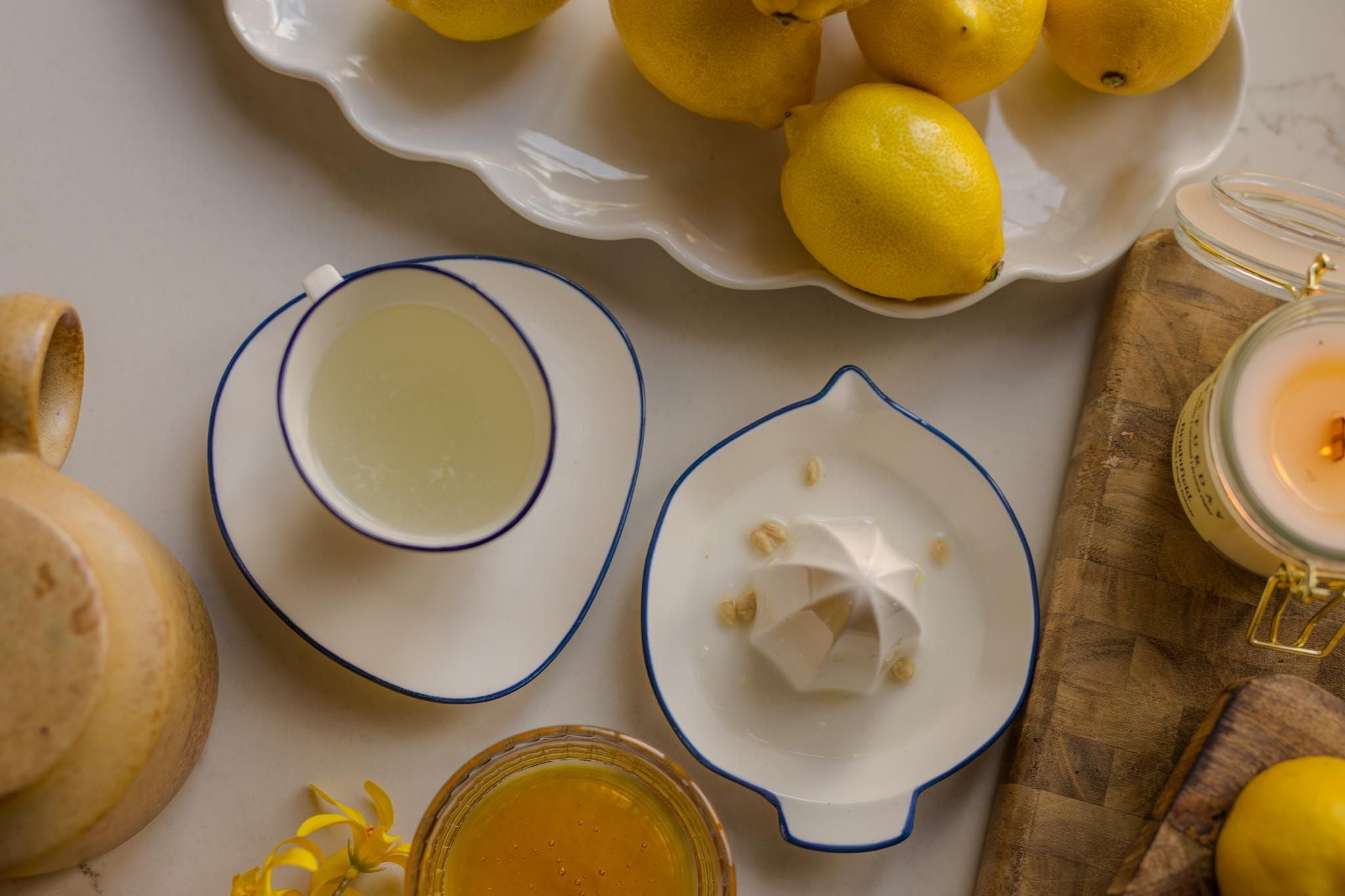 Organic Blue Edge Cup & Saucer mug Tranquillo (DYA)