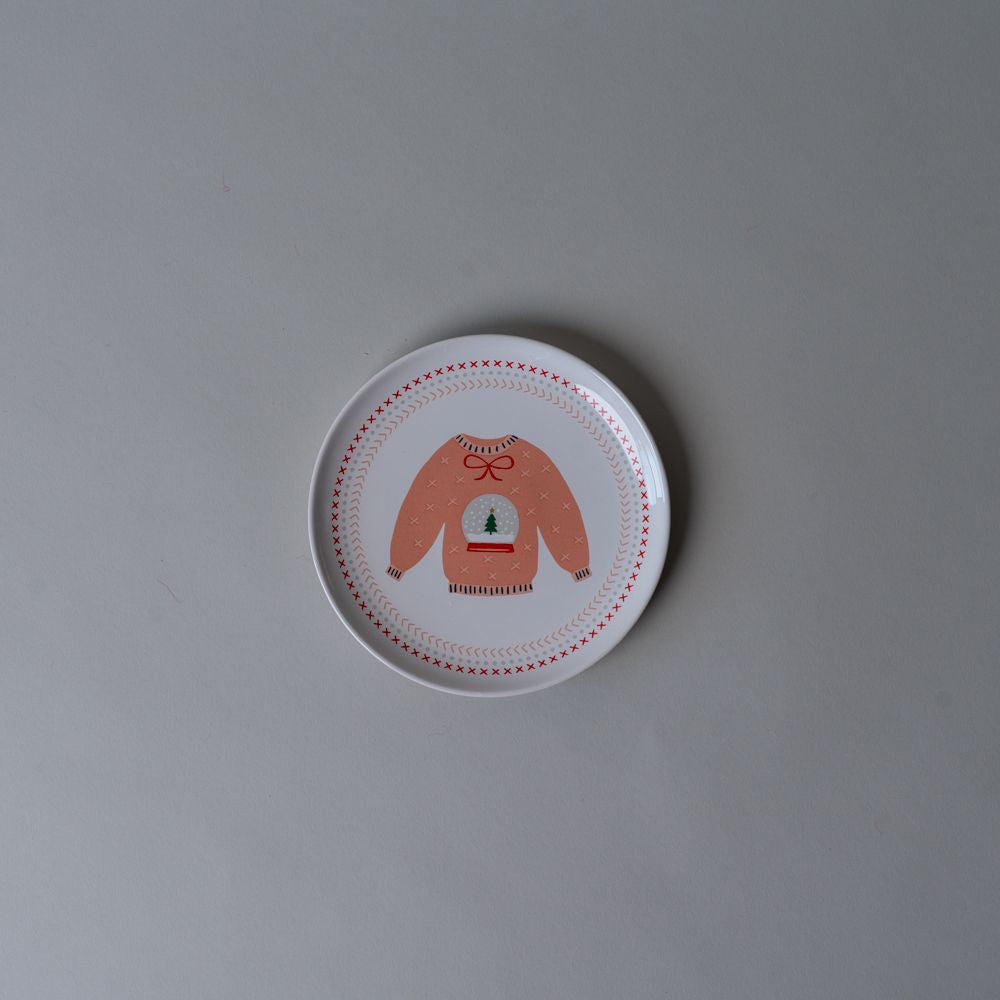 Holiday Sweater Stoneware Dish Set CHRISTMAS 2025 DANICA (Faire) Peach Sweater