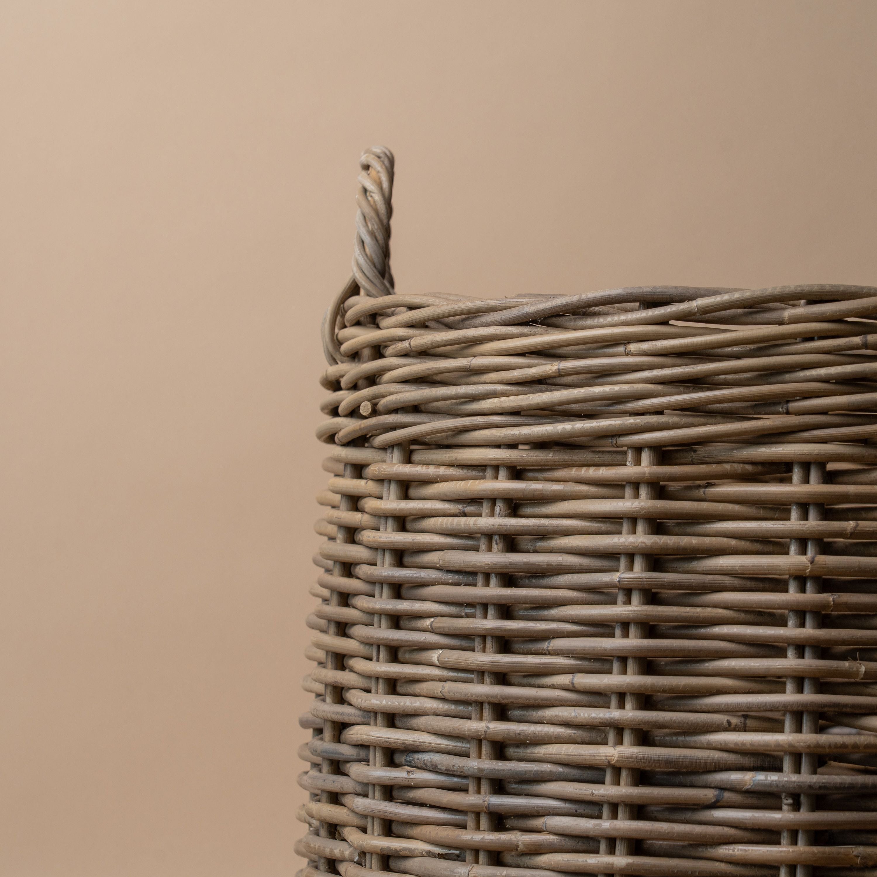 Round Rattan Basket with Handles basket Bacon Basketware (Faire)