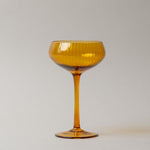 Fluted Stemmed Coupe Glass coupe glass Creative Co-op (DYA) Amber