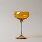 Fluted Stemmed Coupe Glass coupe glass Creative Co-op (DYA) Amber