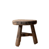 Round Elm Wood Mini Stool 0-VINTAGE -stool Hauer Market