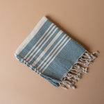 Striped Turkish Hand Towel with Tassel hand towel Pokoloko Ocean