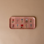 Check Pattern Flowers Enamelled Tray tray Roomytown Inc (Faire)