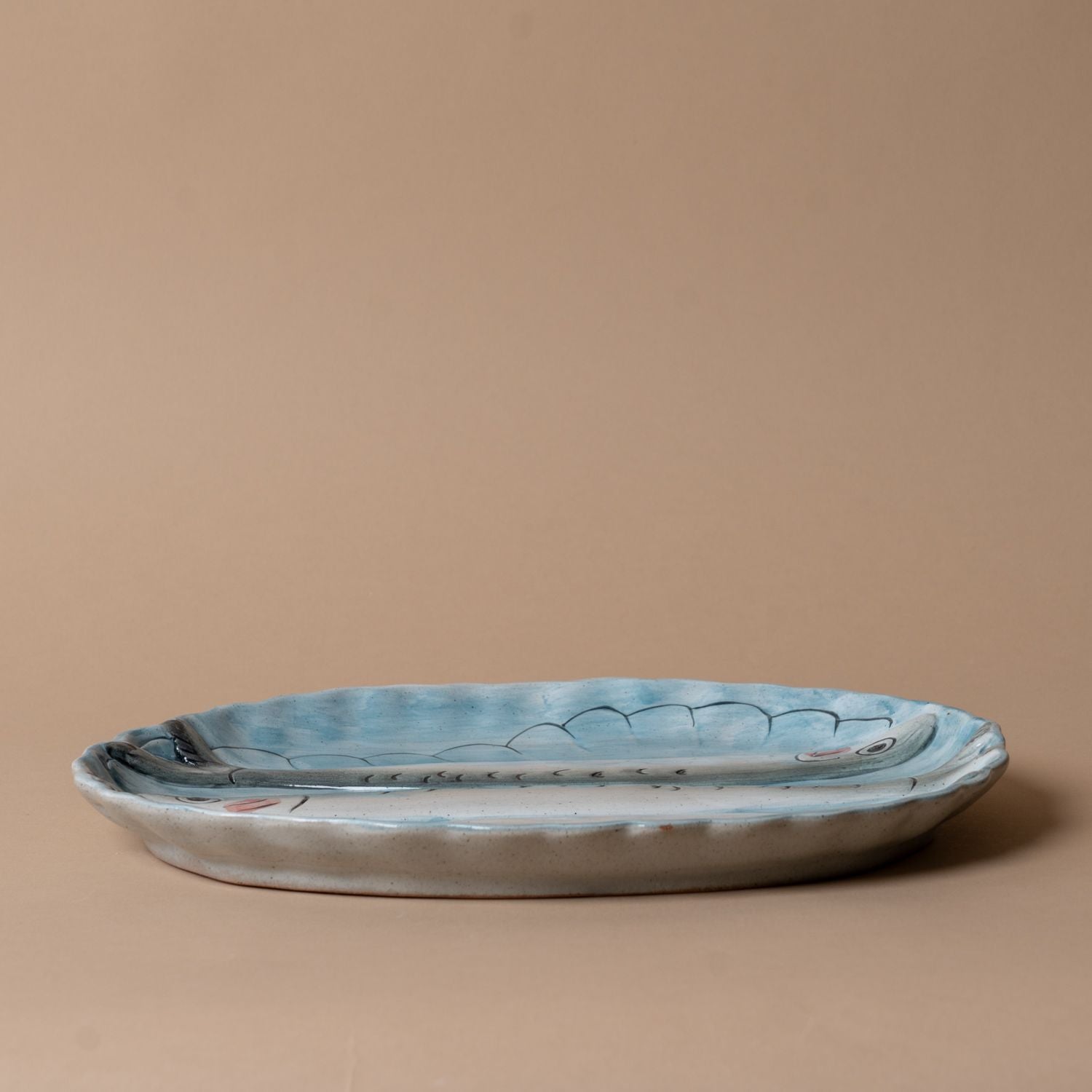 Stoneware Scallop Fisherman Dish dish Creative Co-op (DYA)