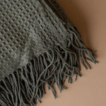 Waffle Throw Blanket with Fringe blanket Brunelli (ShopZio)