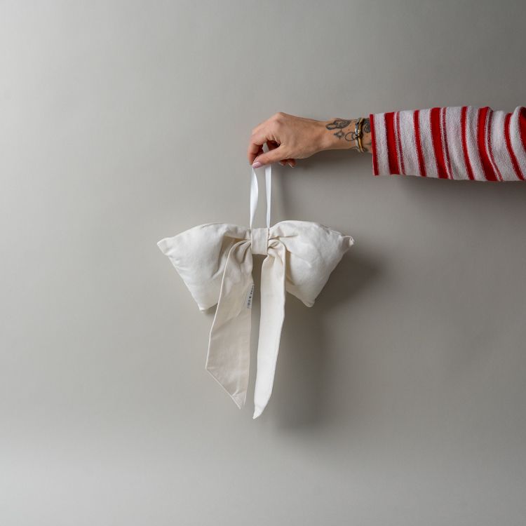 White Canvas Bow Decorative Objects Luxe B Co (Faire) Large