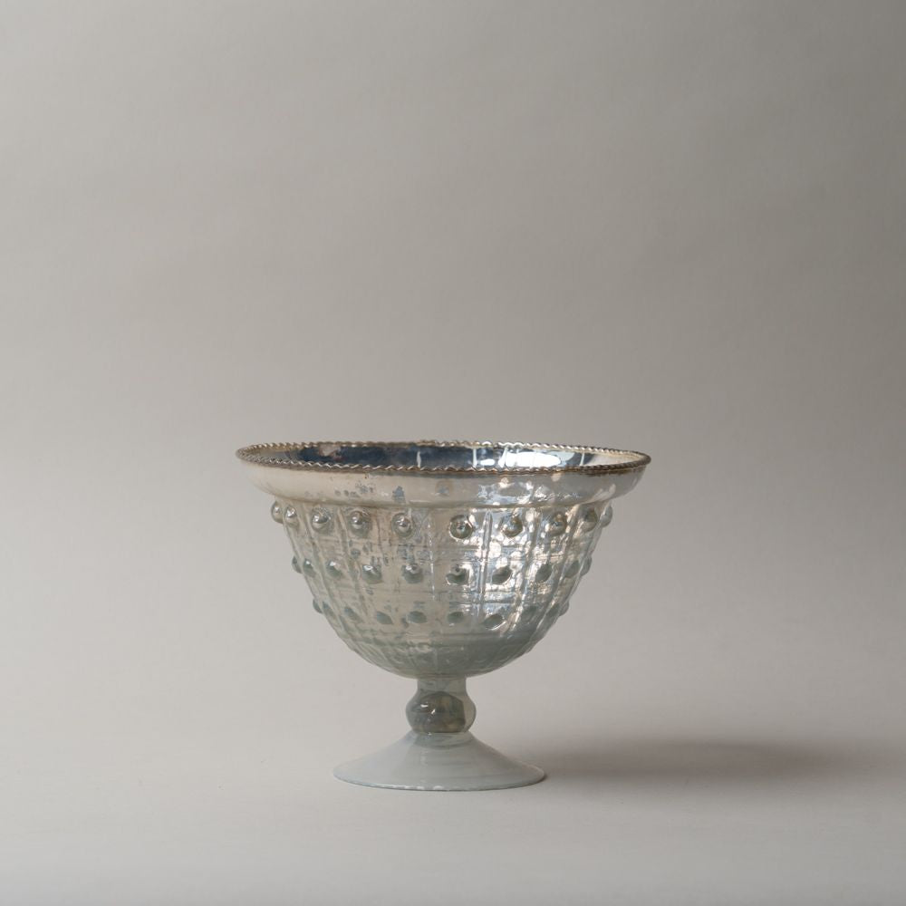 Embossed Mercury Glass Footed Bowl CHRISTMAS 2025 Creative Co-op (DYA) Large