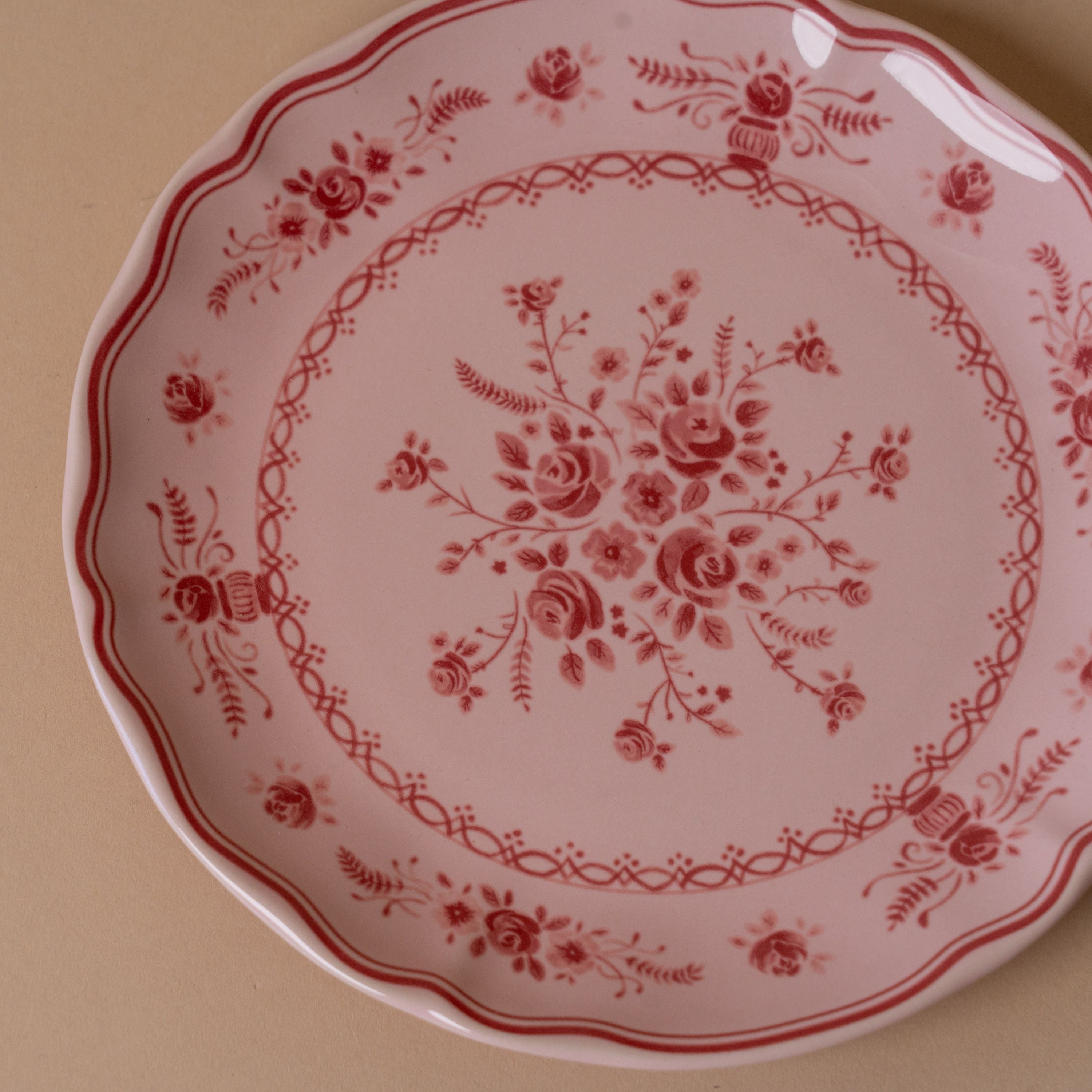 Red & Pink Floral Plate Collection dinnerware David Shaw
