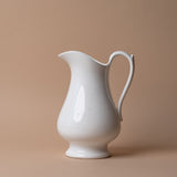 Belgian Antique White Ironstone Pitcher by Boch Freres, La Louviere VINTAGE - pitcher Rug and Weave