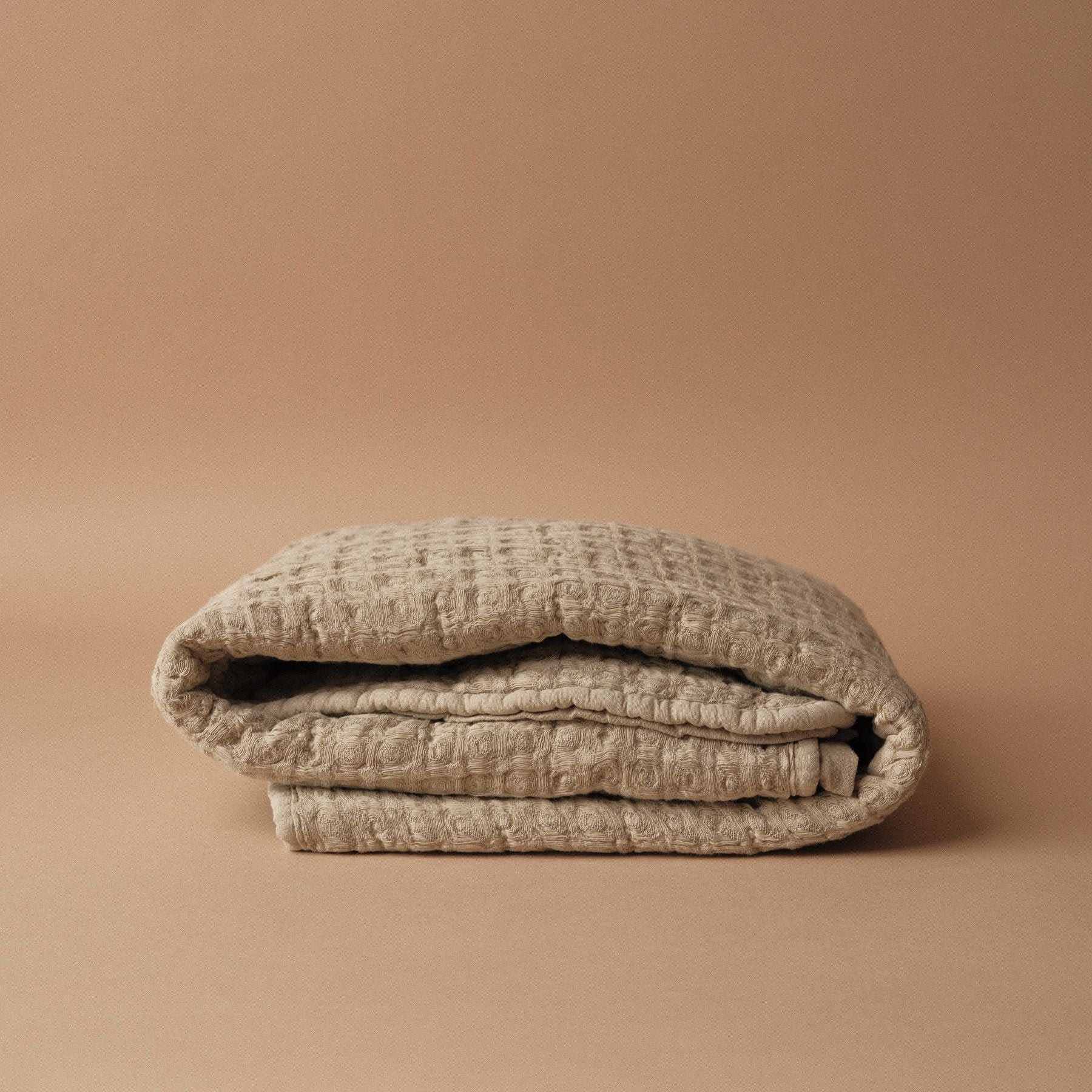 Natural Waffle Cotton Sham blanket Brunelli (ShopZio)