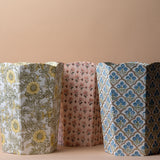 Floral Block Print Waste Basket