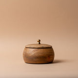 Round Wood Jar with Lid storage jar Luxe B Co (Faire)
