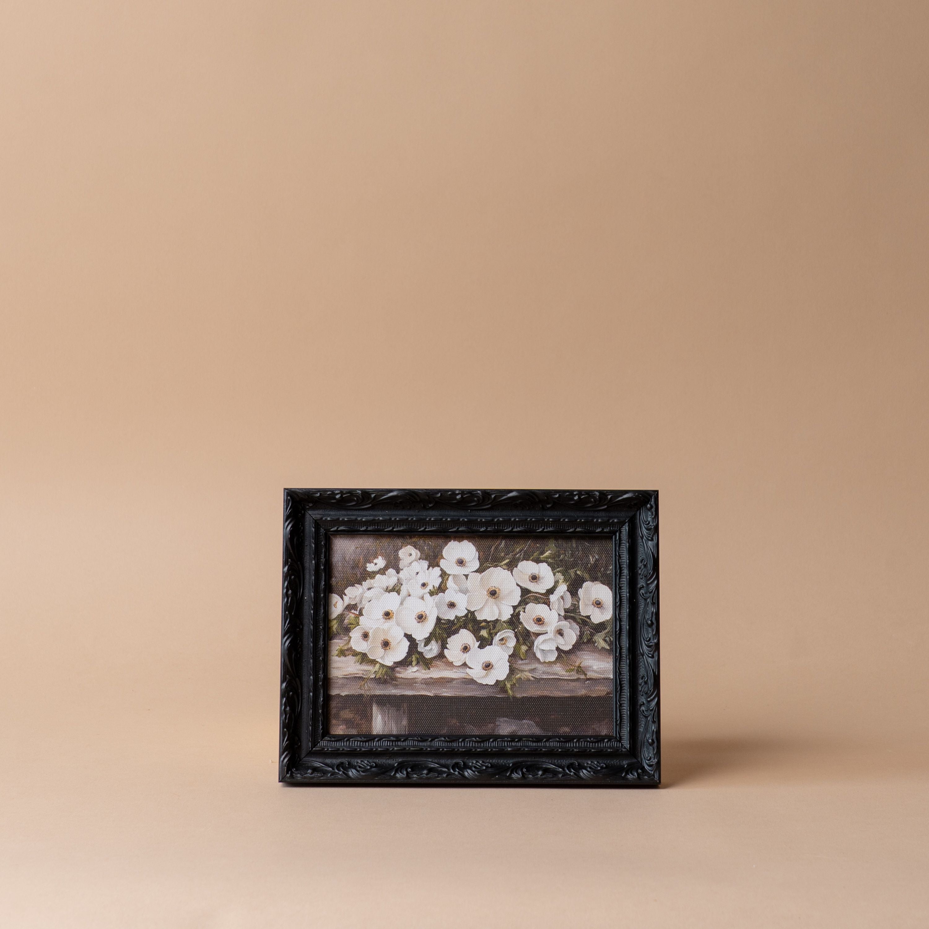 "Flower Stems" Framed Vintage Inspired Art Print ARTWORK - print Luxe B Co (Faire) Black Frame