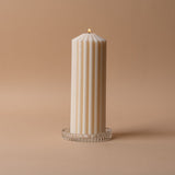 Clear Glass Pillar Candle Plate