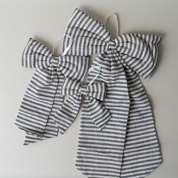 Charcoal Stripe Bow Decorative Objects Luxe B Co (Faire)