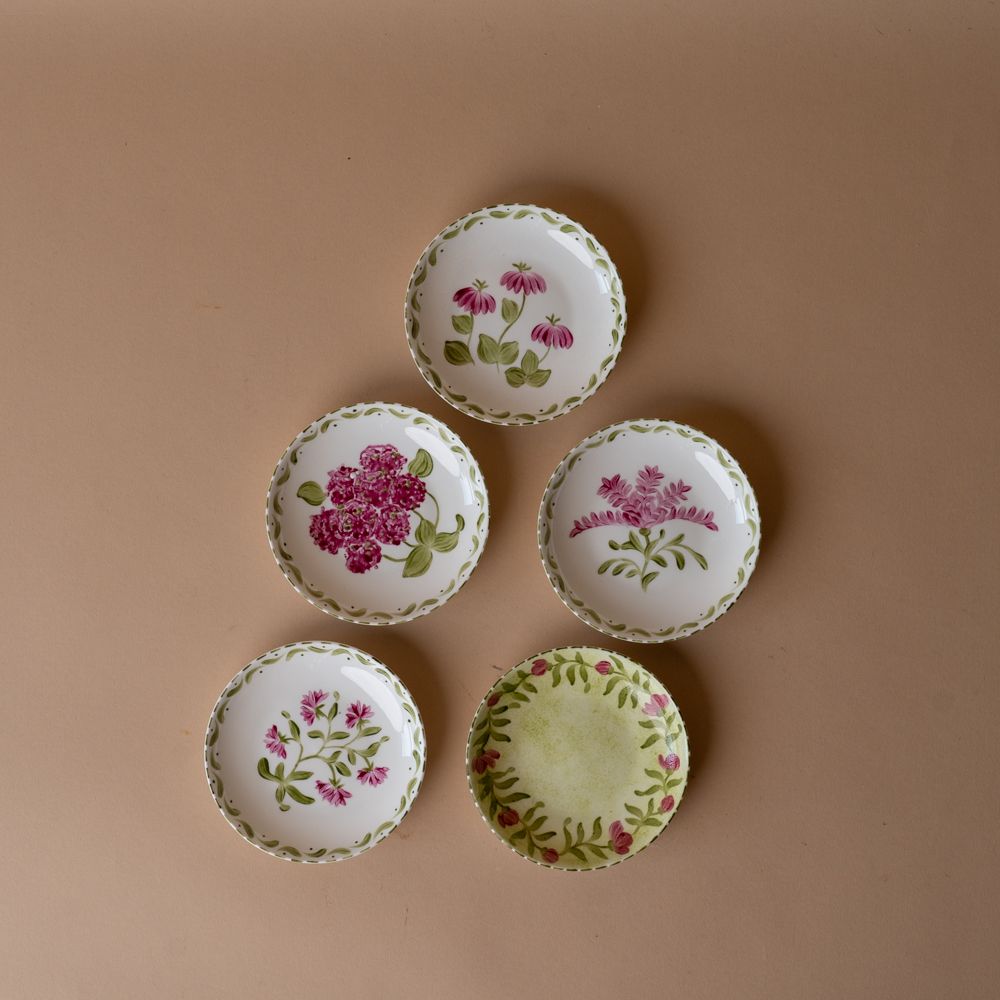 Hand-Painted Porcelain Dish - Floral Edge plate Cristina Cisneros (Faire)