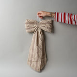 Beige Embroidery Stripe Bow Decorative Objects Luxe B Co (Faire) Large