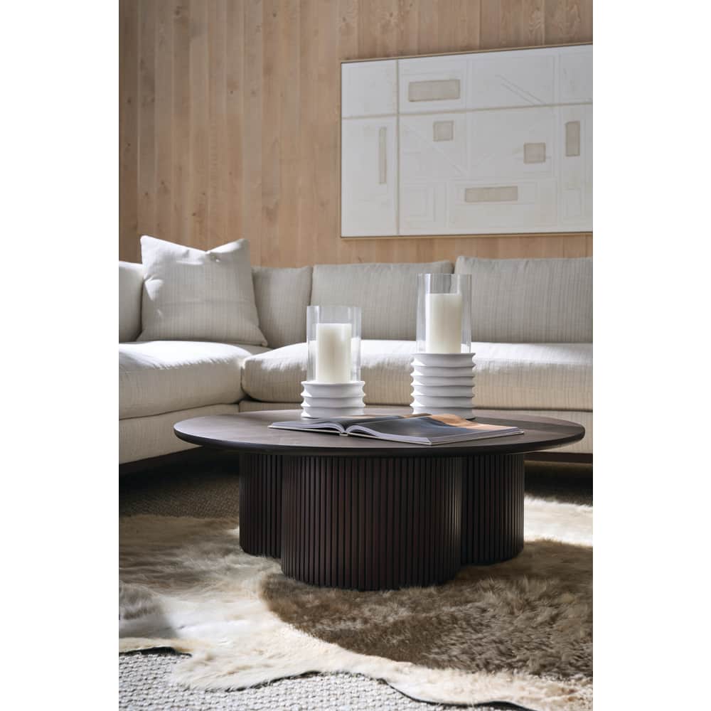 Kindred Fossil Coffee Table - Round Top 4 - a - FURNITURE - Coffee Table - Round Rowe Furniture