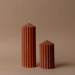 Rust Ribbed Pillar Candle candle Estelle (Faire)