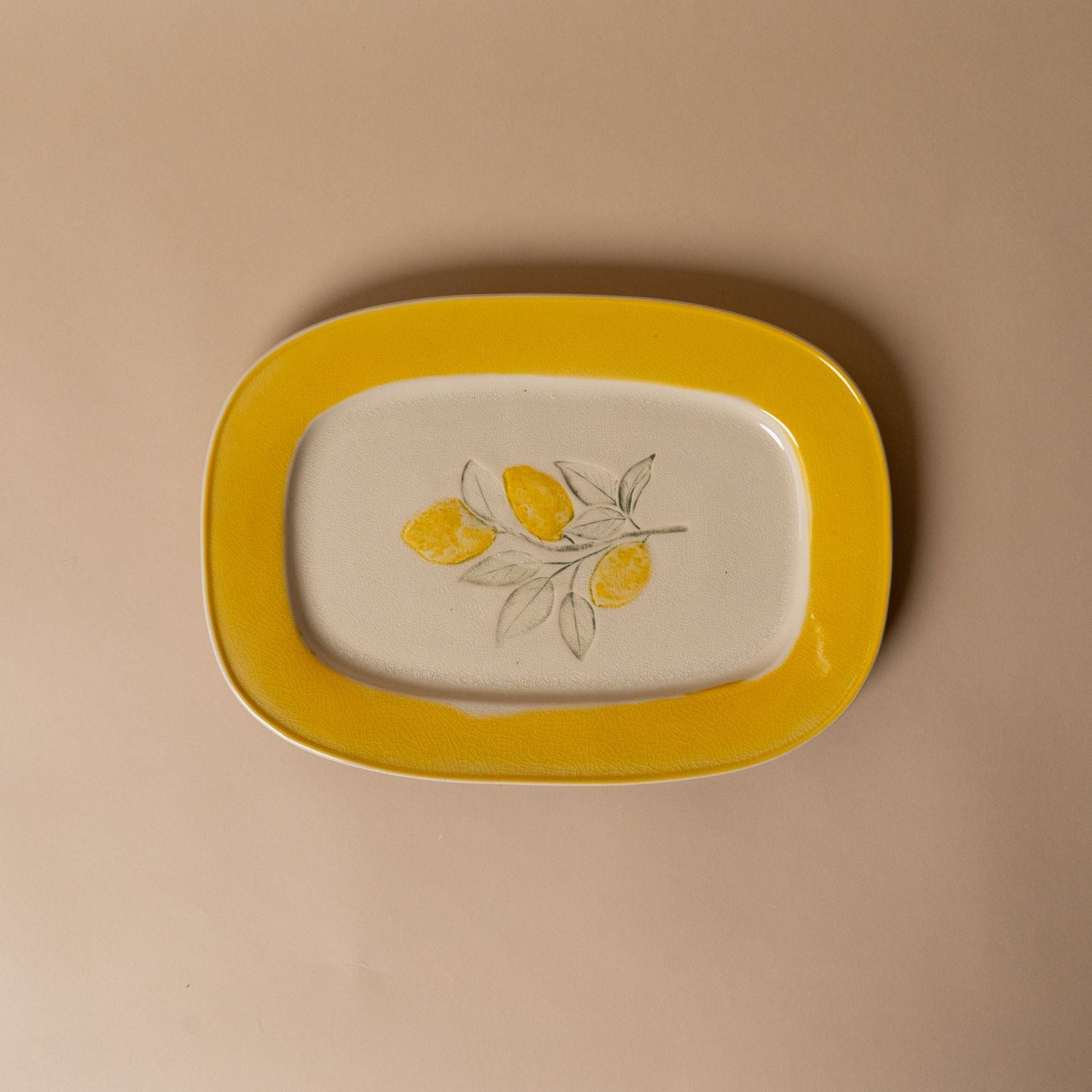 Stoneware Lemons Plate dish Creative Co-op (DYA)