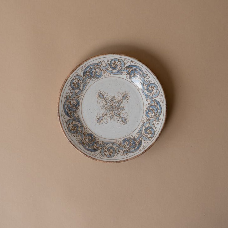 Floral Stoneware Bread Plate plate David Shaw