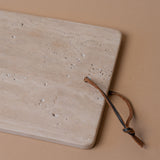 Travertine Cheese Board with Leather Tie cheese board Creative Co-op (DYA)