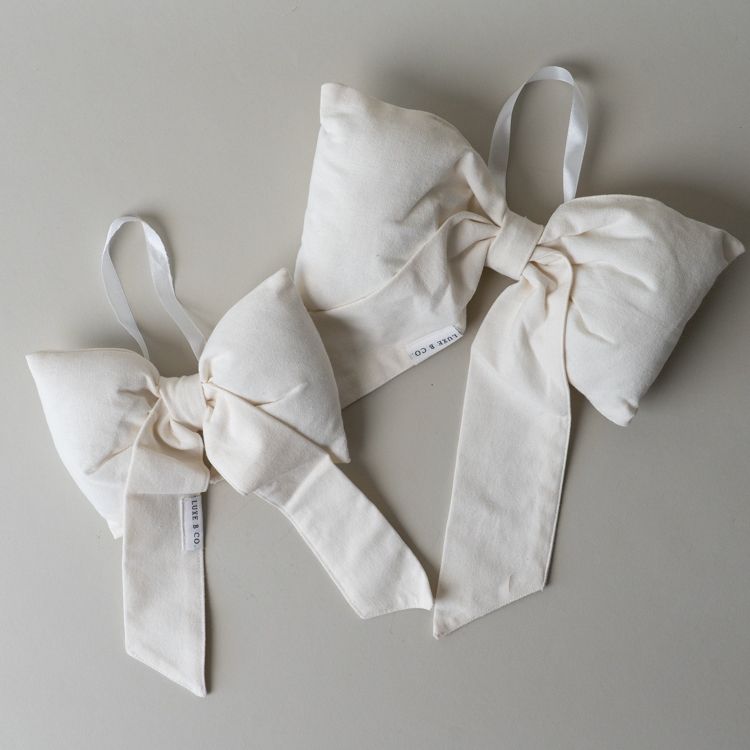 White Canvas Bow Decorative Objects Luxe B Co (Faire)