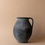 Textured Ceramic Vase with Handle - Grey vase Indaba