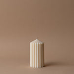 Ivory Ribbed Pillar Candle candle Estelle (Faire) Small