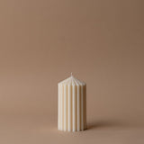 Ivory Ribbed Pillar Candle candle Estelle (Faire) Small