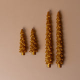 Tree Shaped Taper Candles - Gold