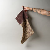 Velvet Block Print Stocking CHRISTMAS 2025 Indaba Lavender Print