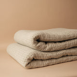 Natural Waffle Cotton Sham blanket Brunelli (ShopZio)