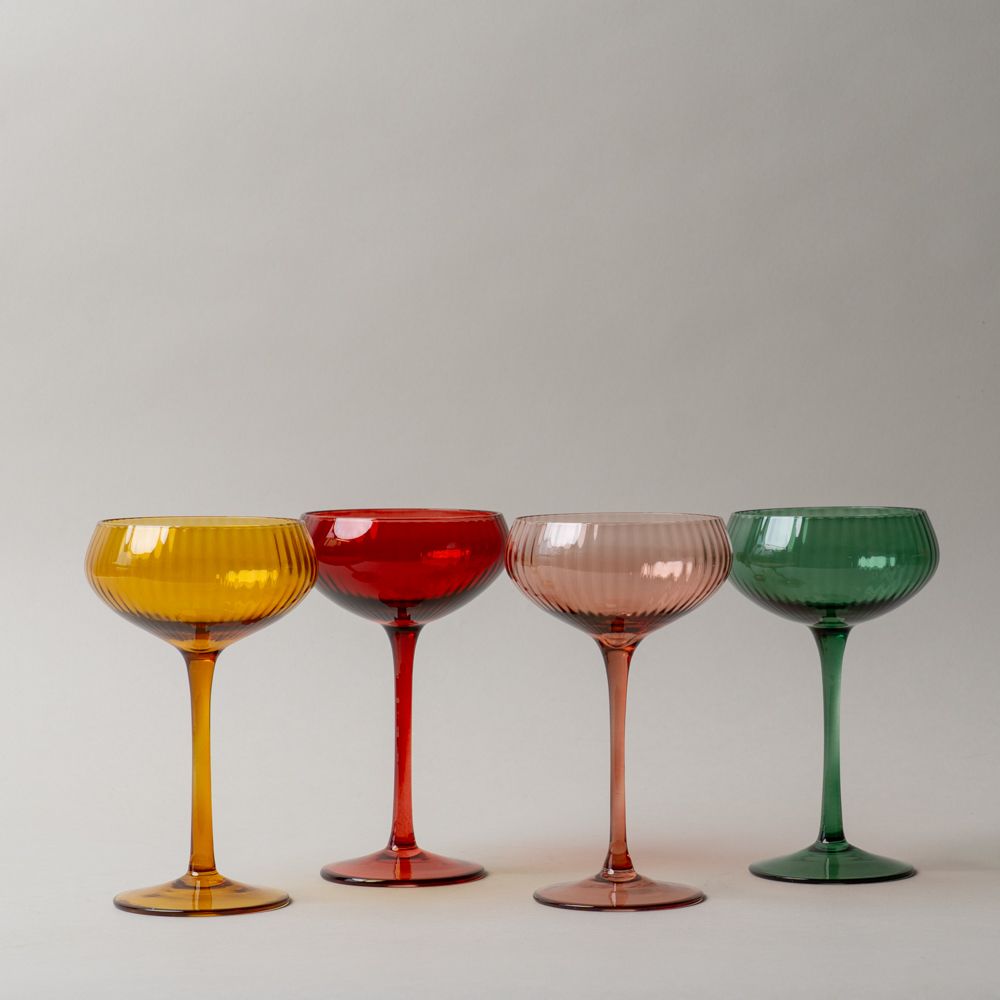 Fluted Stemmed Coupe Glass coupe glass Creative Co-op (DYA)