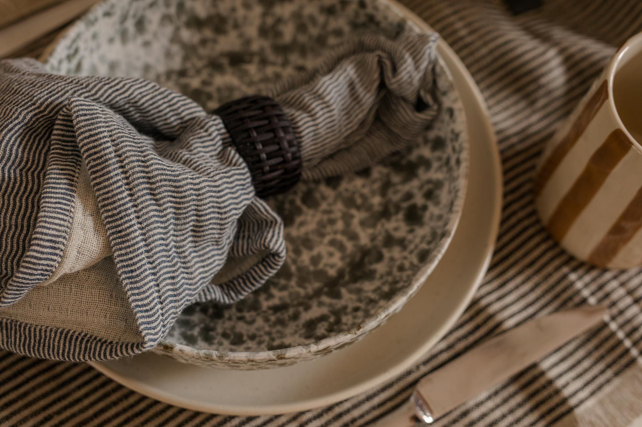 Blue Stripe Double Cloth Napkin napkin Indaba