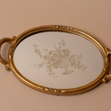 Antiqued Oval Floral Tray