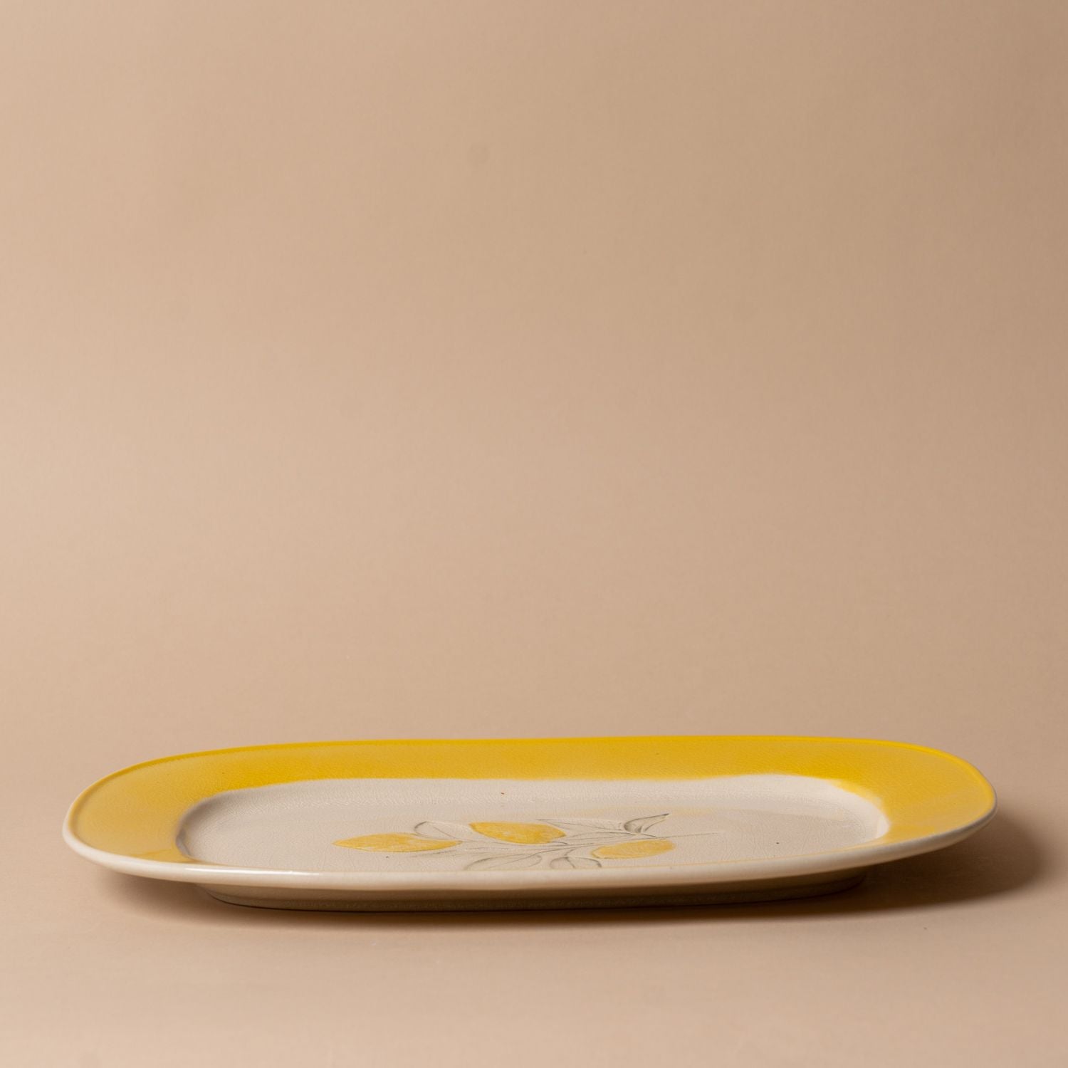 Stoneware Lemons Plate dish Creative Co-op (DYA)