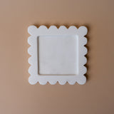 Square Marble Scalloped Tray tray Luxe B Co (Faire) White Marble