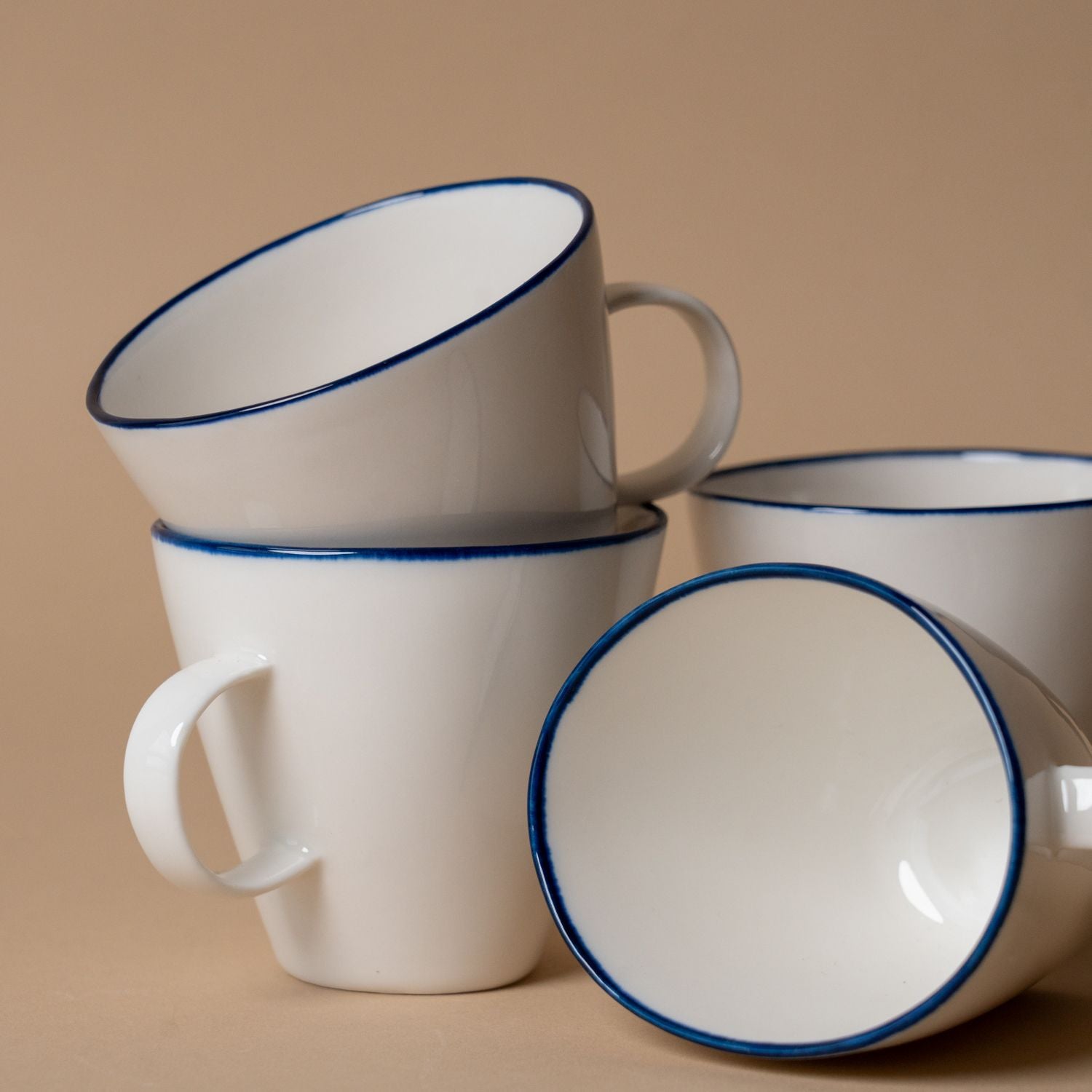 Organic Blue Edge Cup & Saucer mug Tranquillo (DYA)