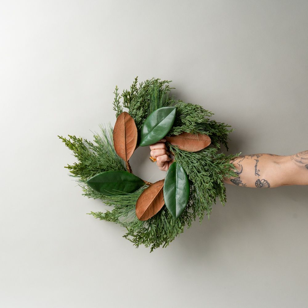 Magnolia Cypress Mixed Wreath CHRISTMAS 2025 Luxe B Co (Faire)